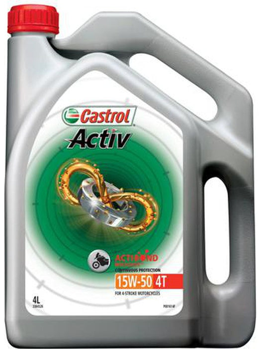 Castrol Active 4T Motorcycle Engine Oil 15W-50 4 Litre 3384526 Castrol - Micks Gone Bush