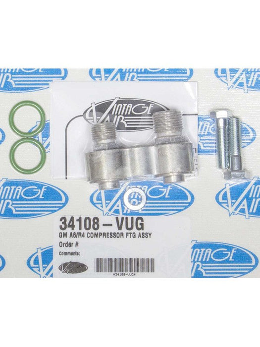 Vintage Air Compressor Adapter 2 Port 10 AN / 8 AN Male O-Ring Seal 34108-VUG Air Conditioning Fittings Vintage Air - Micks Gone Bush
