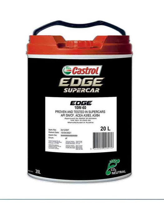 Castrol 10W-60 Edge Supercar Engine Oil 20 Litre 3412397 Castrol - Micks Gone Bush