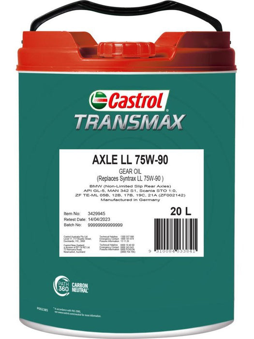 Castrol Transmax Ll 75W-90 Rear Trans Axle Oil 20L 3429945 Castrol - Micks Gone Bush