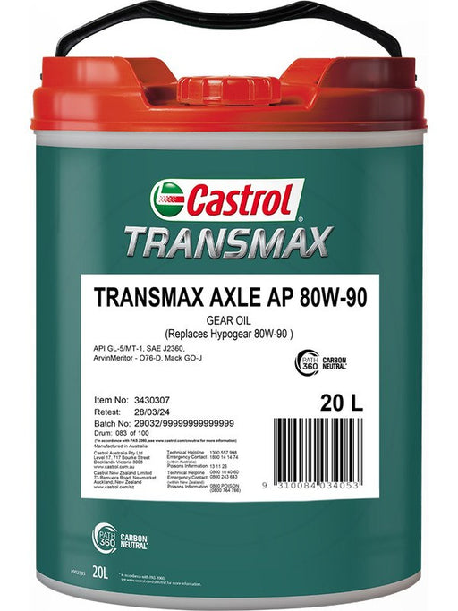 Castrol Transmax 80W-90 Axle Ap Differential Oil 20L 3430307 Castrol - Micks Gone Bush