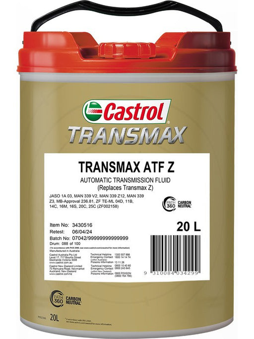 Castrol Transmax Atf Z Trans Oil 20L 3430516 Castrol - Micks Gone Bush