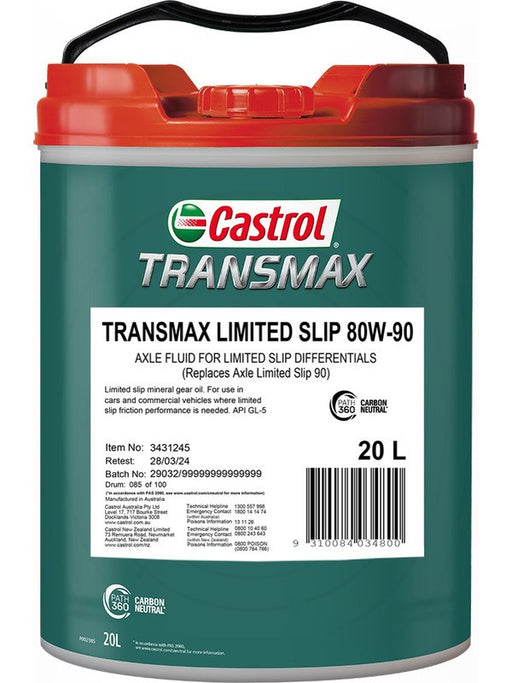 Castrol Transmax Limited Slip 80W-90 Axle Gl-5 Differential Oil 20L 3431245 Castrol - Micks Gone Bush