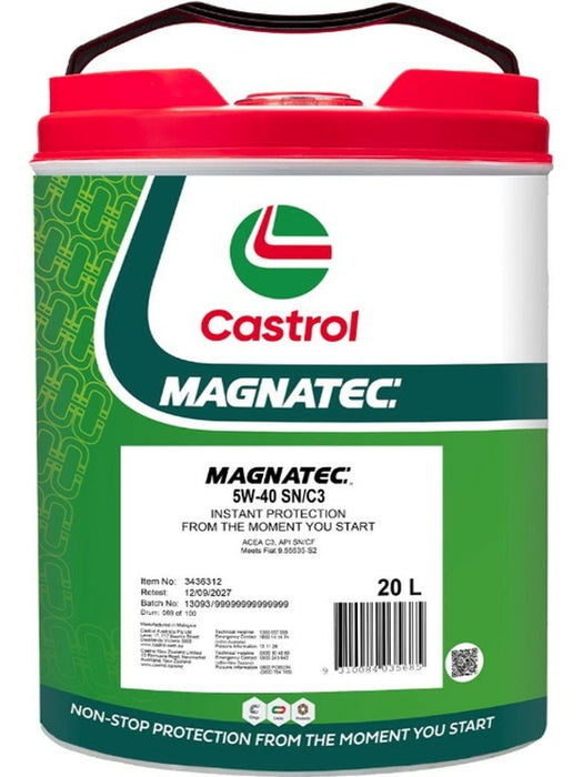 Castrol 20L Magnatec 5W-40 SN/C3 Acea C3 Api SN/CF Fiat 9.55535-S2 3436312 Castrol - Micks Gone Bush