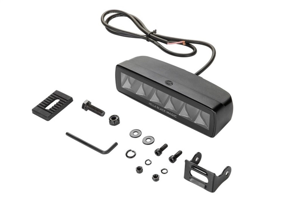 Hella Universal Black Magic 6 L.E.D. Mini Light Bar Spot Beam 358176211 Hella - Micks Gone Bush