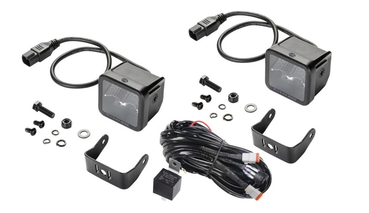 Hella Universal Black Magic 2.7" L.E.D. Cube Kit Flood Beam 358176801 Hella - Micks Gone Bush