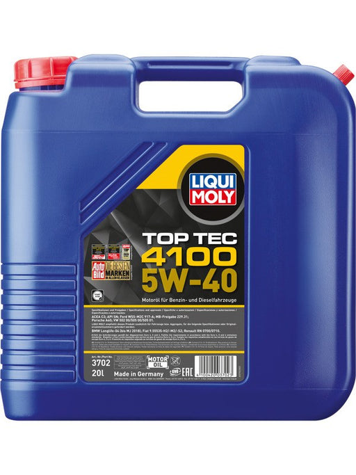 Liqui Moly Top Tec 4100 5W-40 20L 3702 Motor Oils Liqui Moly - Micks Gone Bush