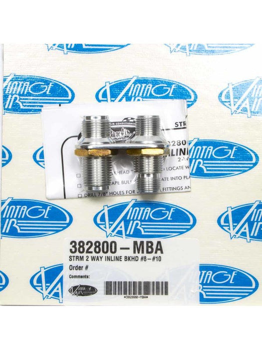 Vintage Air Streamline Bulkhead 2 Way -8 -10 Oring A/C Heater 382800-MBA Vintage Air - Micks Gone Bush