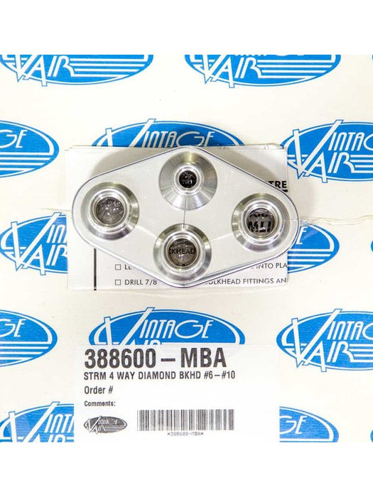 Vintage Air Streamline Bulkhead 4 Way Diamond -6 -10 Ac/Heater 388600-MBA Vintage Air - Micks Gone Bush