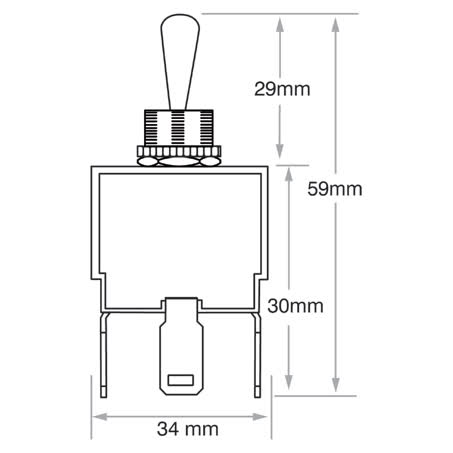Narva Heavy Duty Toggle Switch On/off/on Dpdt 25A 12V Part No. 60067BL SWITCH NARVA - Micks Gone Bush