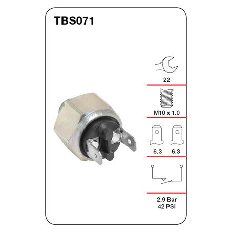 Tridon Stop Light Switch TBS071 M10 X 1 Normally Open SWITCH TRIDON - Micks Gone Bush