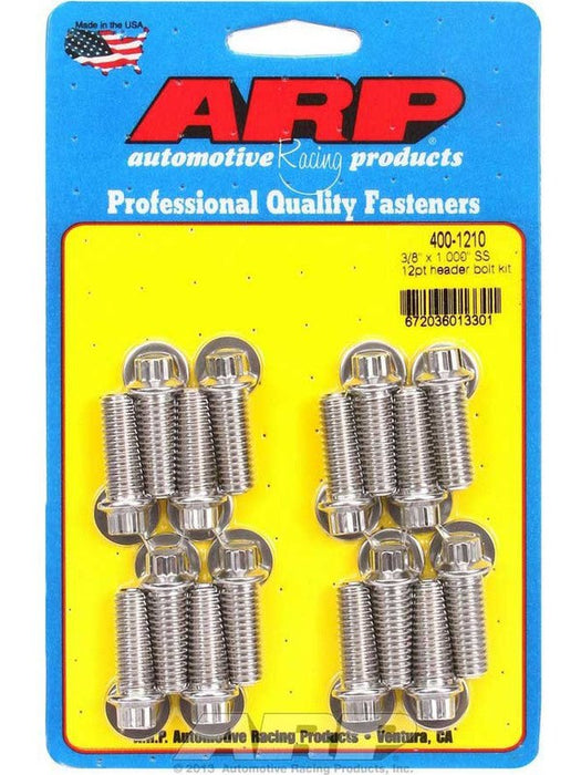 ARP Exhaust Header Bolt 12PT Universal 3/8" x 1.00" UHL 16PK S/S 400-1210 ARP - Micks Gone Bush