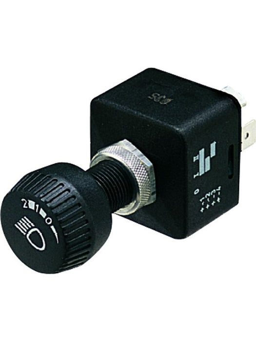 Hella Rotary Switch H/Lamp Off-On-On 23A @ 12V Round Knob For 12.5mm Dia 4023 Hella - Micks Gone Bush