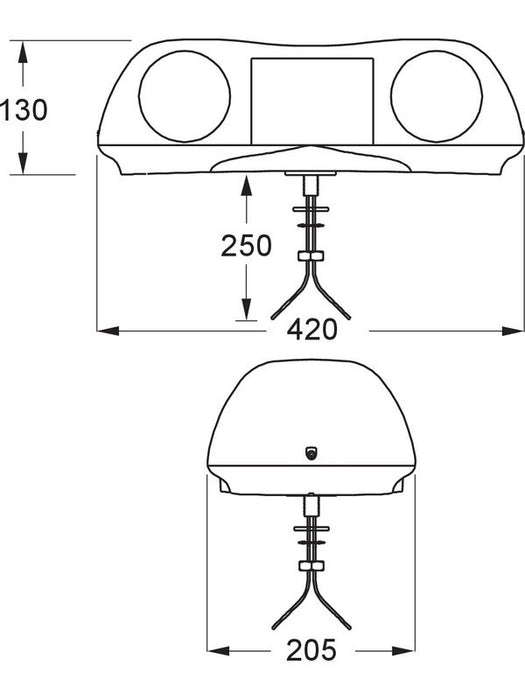 Britax Amber Mini Halogen Lightbar 24V Single Bolt Mount 420-00-24V Britax - Micks Gone Bush