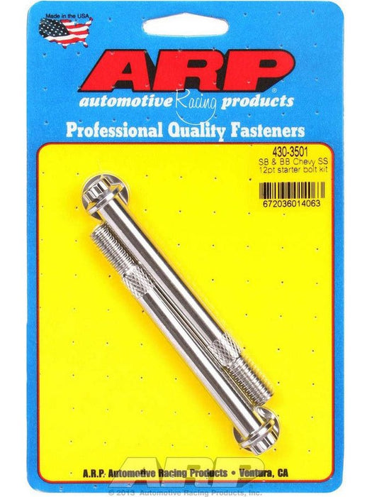 ARP Starter Motor Bolt Kit 12PT suit SB/BB Chev 2PK Stainless 430-3501 ARP - Micks Gone Bush