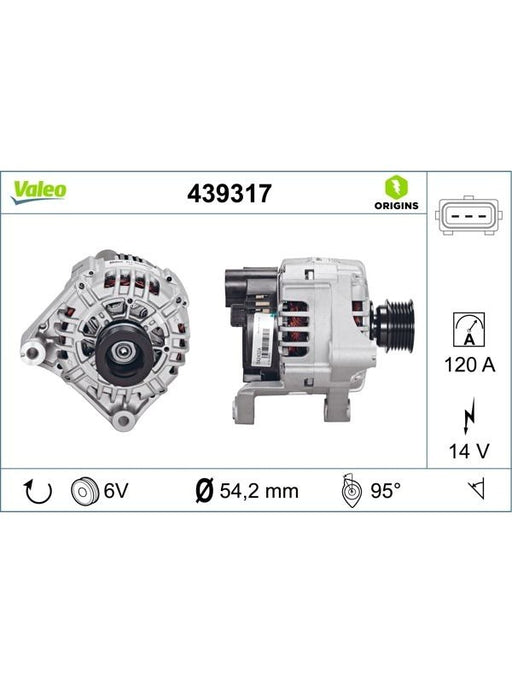 Valeo Alternator 12V 120A Bmw M3 3.2L 2002 - 05 439317 Alternators & Generators Valeo - Micks Gone Bush