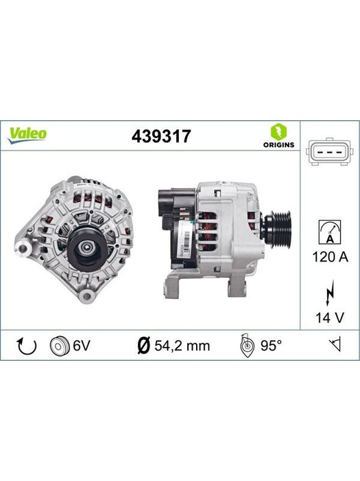 Valeo Alternator 12V 120A Bmw M3 3.2L 2002 - 05 439317 Alternators & Generators Valeo - Micks Gone Bush
