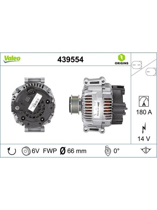 Valeo Alternator 14V 180A Audi A4 A6 2.7L 2.8L 3.0L Tfsi 08- Plug Com 439554 Alternators & Generators Valeo - Micks Gone Bush