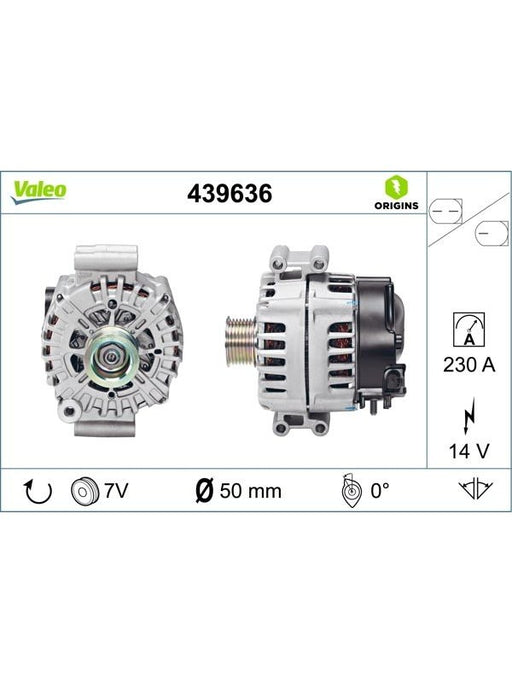 Valeo Alternator 12V 230A Bmw X5 X6 4.4L E70 E71 S63B N63B Engine 439636 Alternators & Generators Valeo - Micks Gone Bush
