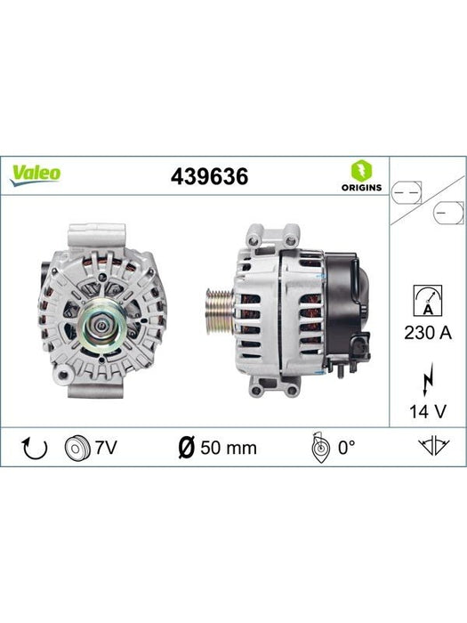 Valeo Alternator 12V 230A Bmw X5 X6 4.4L E70 E71 S63B N63B Engine 439636 Alternators & Generators Valeo - Micks Gone Bush
