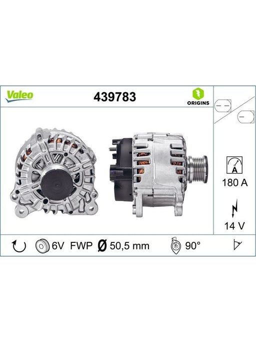 Valeo Alternator 14V 180A Audi 2.0Tdi 08-11 VW Passat 3.6Fsi 11-On 439783 Alternators & Generators Valeo - Micks Gone Bush