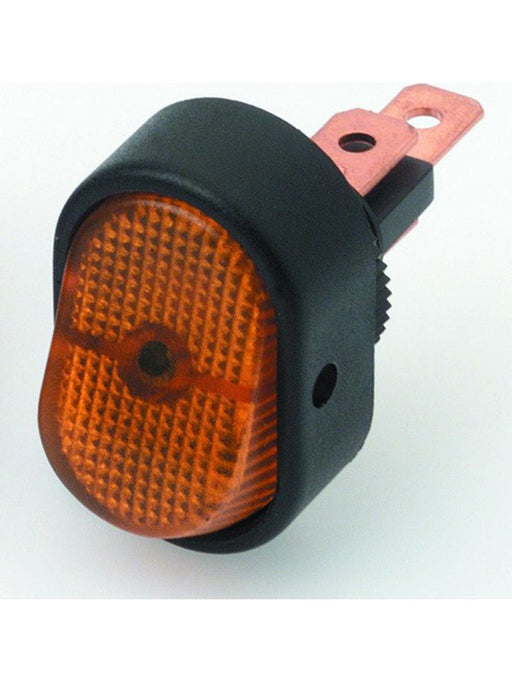 Hella Compact Rocker Switch 12V 16A Off-On Amber Illuminated For 12mm Dia 4471 Hella - Micks Gone Bush