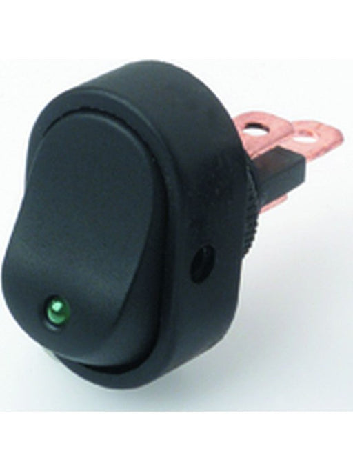 Hella Compact Rocker Switch 12V 16A Off-On Green LED Suit 12mm Dia Opening 4480 Hella - Micks Gone Bush