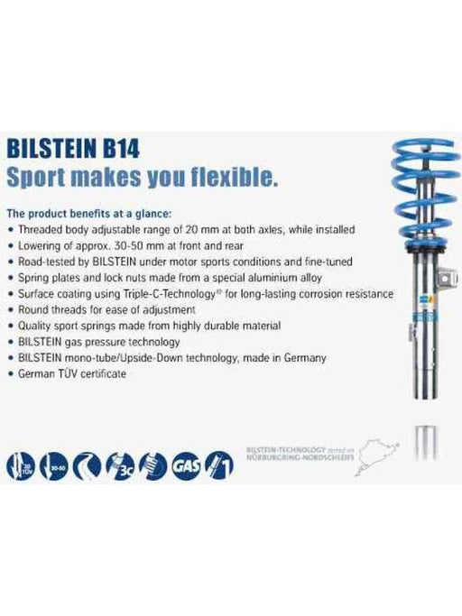 Bilstein B14 PSS Suspension Kit For 2001-2006 BMW 330ci Front and Rear 47-249134 Bilstein - Micks Gone Bush