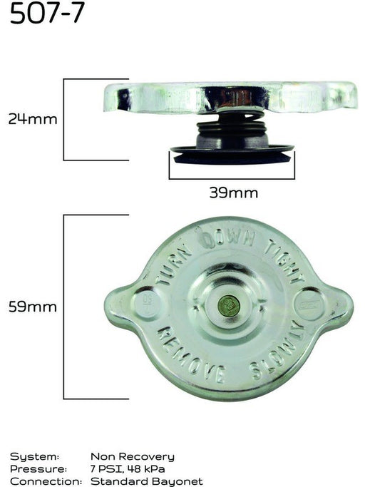 CPC Radiator Cap 507-7 Cpc Auto Components CPC - Micks Gone Bush