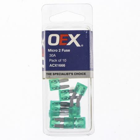 OEX Micro 2 Blade Fuse 30A Green Pack Of 10 ACX1666 FUSE OEX - Micks Gone Bush