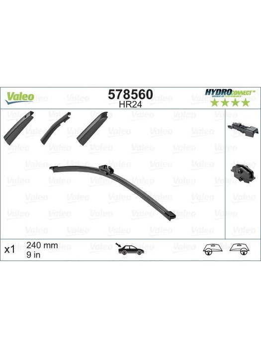 Valeo Wiper Blade Rear 240mm Length 578560 Windshield Wiper Blades Valeo - Micks Gone Bush