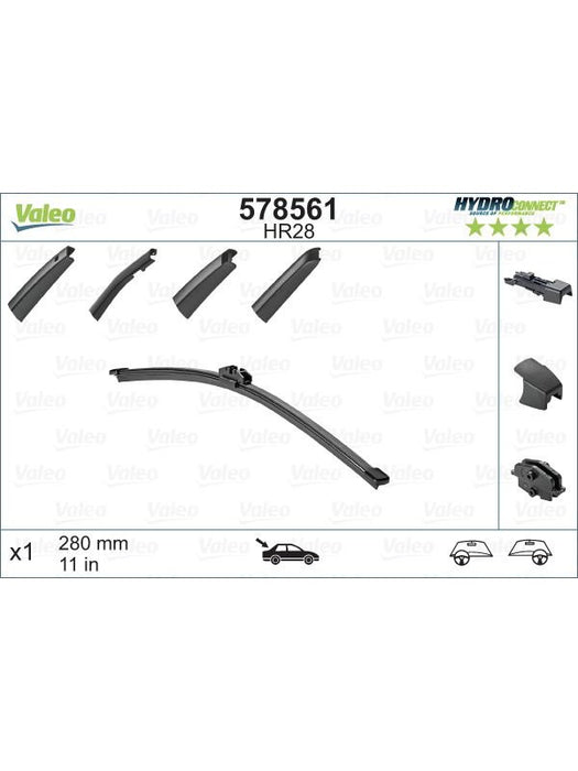 Valeo Wiper Blade Rear 280mm Length 578561 Windshield Wiper Blades Valeo - Micks Gone Bush