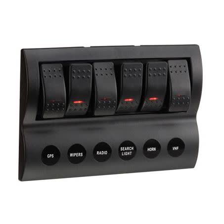 Narva 6 Way Rocker Switch Panel Off/on Spst Red LED 20A 12V Part No. 63193 SWITCH MOUNT/ PANEL NARVA - Micks Gone Bush