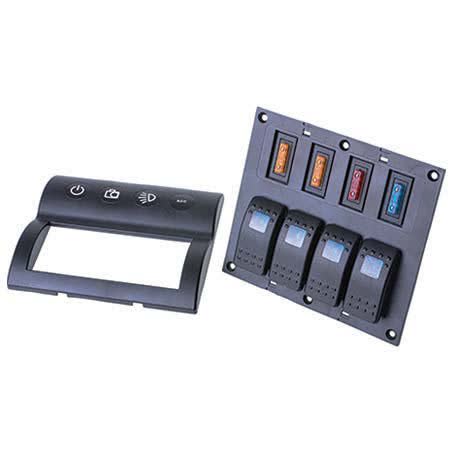 Drivetech 4X4 Rocker 4 Switch Panel On-off Spst 12/24V Blue Illumination DT-11030 SWITCH DRIVETECH 4X4 - Micks Gone Bush