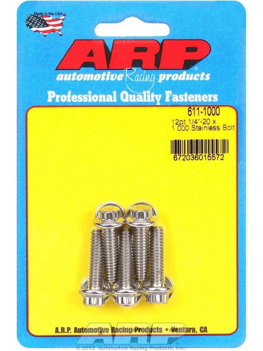 ARP Bolt Kit 12PT 1/4"-20x1.00" UHL w/ 5/16" Socket Stainless 5pk 611-1000 ARP - Micks Gone Bush