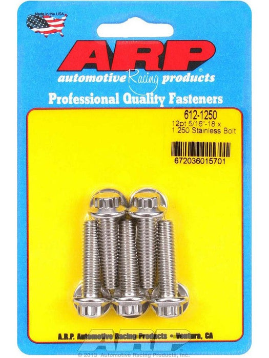 ARP Bolt Kit 12PT 5/16"-18x1.250" UHL w/ 3/8" Socket Stainless 5pk 612-1250 ARP - Micks Gone Bush