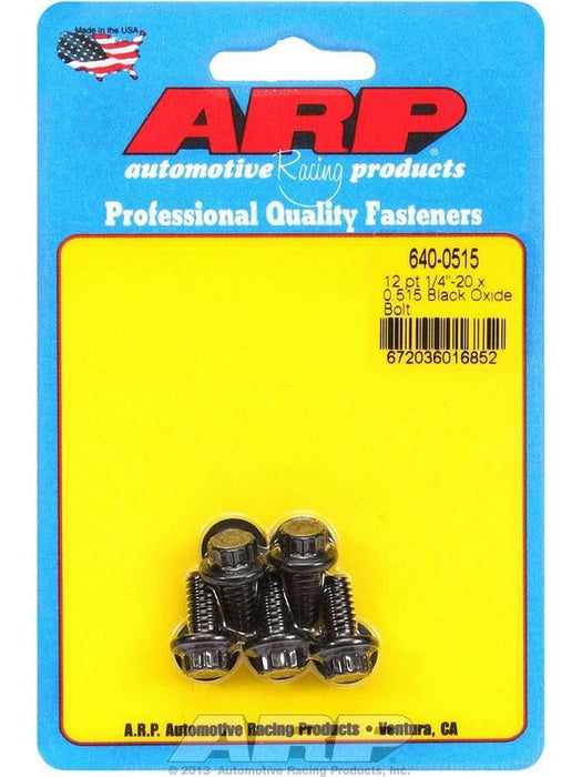 ARP Bolt Kit 12PT 1/4"-20 x .515" UHL w/ 5/16" Socket Black 5pk 640-0515 ARP - Micks Gone Bush