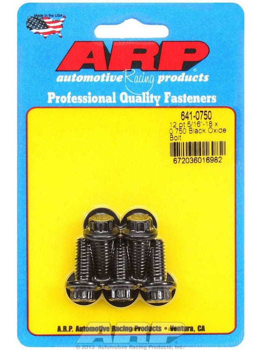 ARP Bolt Kit 12PT 5/16"-18 x .750" UHL w/ 3/8" Socket Black 5pk 641-0750 ARP - Micks Gone Bush