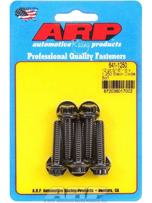 ARP Bolt Kit 12PT 5/16"-18 x 1.250" UHL w/ 3/8" Socket Black 5pk 641-1250 ARP - Micks Gone Bush