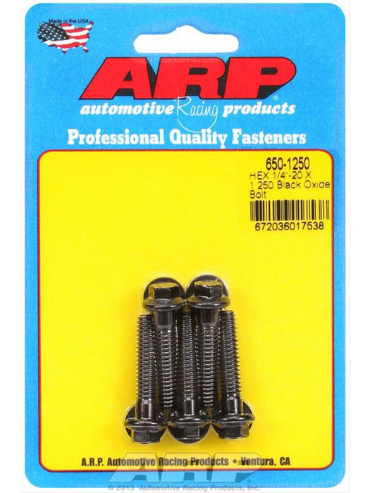 ARP Bolt Kit 1/4"-20 x 1.25" UHL w/ 5/16" Hex Head Black 5pk 650-1250 ARP - Micks Gone Bush