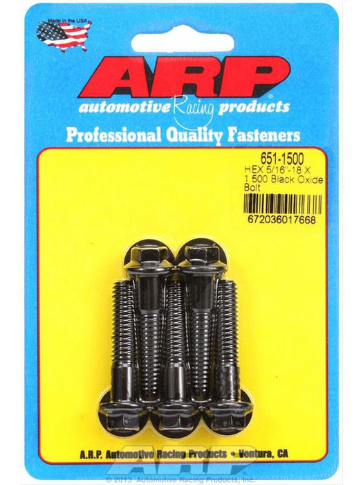 ARP Bolt Kit 5/16"-18 x 1.50" UHL w/ 3/8" Hex Head Black 5pk ARP - Micks Gone Bush
