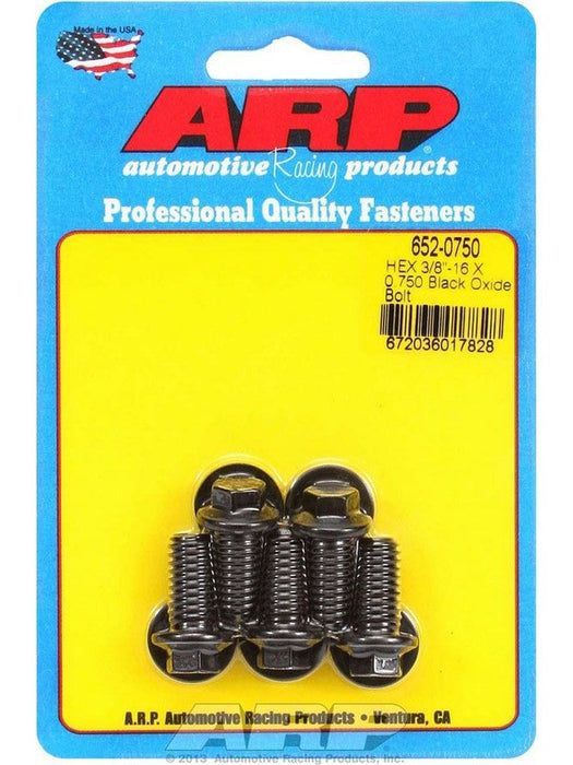 ARP Bolt Kit 3/8"-16 x .75" UHL w/ 3/8" Hex Head Black 5pk 652-0750 ARP - Micks Gone Bush