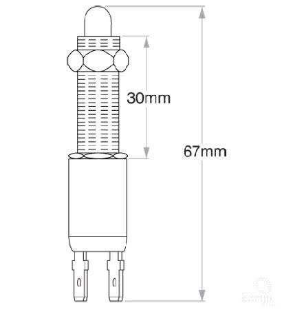 OEX Stop Lamp Switch On - Mom Off - Spst 12V/24V 12MM Mount ACX3469BL SWITCH OEX - Micks Gone Bush