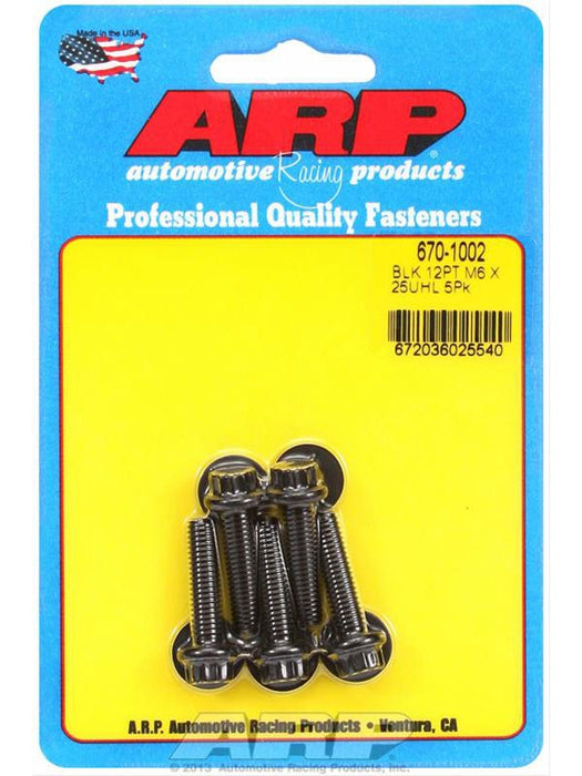 ARP Bolt Kit 12PT M6 x 1.00 x 25mm UHL w/ 8mm Socket Stainless 5pk 670-1002 ARP - Micks Gone Bush