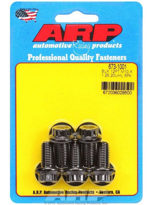 ARP Bolts 12Pt Head Steel Black 10mm x 1.25 RH Thread 20mm UHL Qty 5 673-1001 ARP - Micks Gone Bush