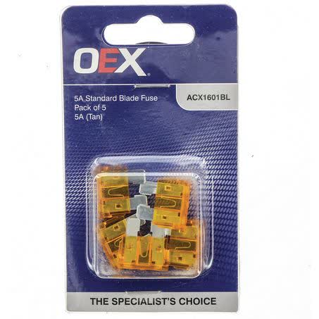 OEX Standard Blade Fuse 5A Tan - Pack Of 5 | Part No. ACX1601BL FUSE OEX - Micks Gone Bush