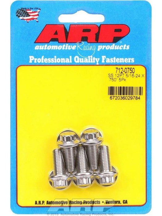 ARP Bolt Kit 12PT 5/16"-24x.750" UHL w/ 3/8" Socket Stainless 5pk 712-0750 ARP - Micks Gone Bush