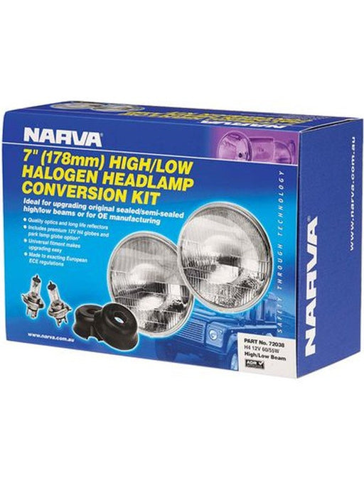 Narva Halogen Headlamp H4 Conversion Kit 7'' High/Low Beam 72038 Narva - Micks Gone Bush