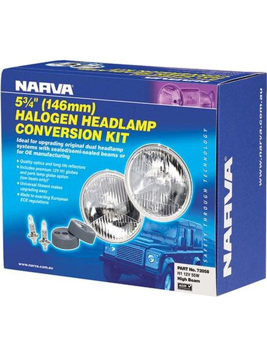 Narva Halogen Headlamp H1 Conversion Kit 5 3/4" High Beam Free Form 72058 Narva - Micks Gone Bush