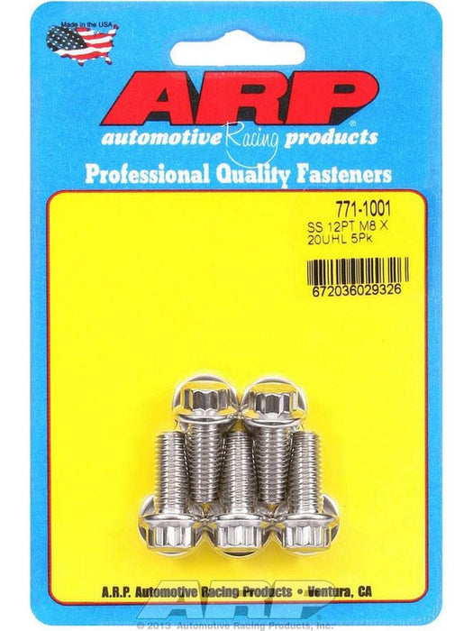 ARP Bolt Kit 12PT M8 x 1.25 x 20 UHL w/ 10mm Socket Stainless 5pk 771-1001 ARP - Micks Gone Bush